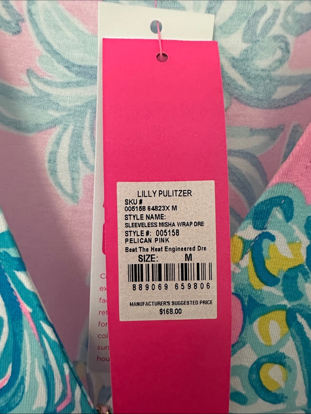 Lilly Pulitzer Sleeveless Misha Wrap Dress in Pelican Pink Size M. NWT - Picture 2 of 9